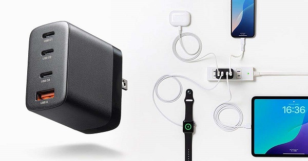 サンワサプライ、小型ながら機器を4台同時に充電できるUSB PD最大65Wの高出力AC充電器を発売