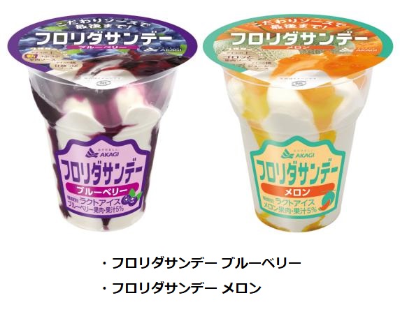 赤城乳業、「フロリダサンデー（ブルーベリー・メロン）」を数量・期間限定発売