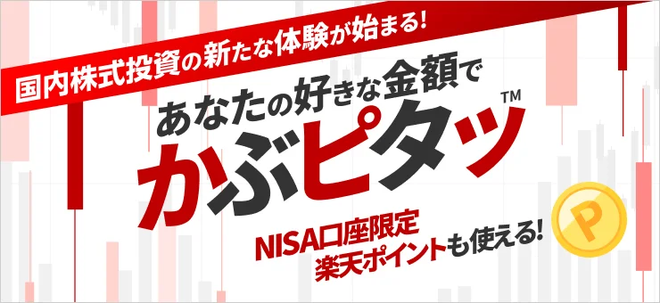 楽天証券、国内株式を100円から金額指定できる「かぶピタッ」を開始