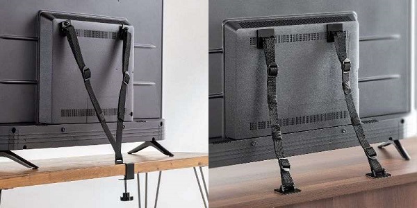 サンワサプライ、安心して使える日本製のテレビ転倒防止ベルトを発売