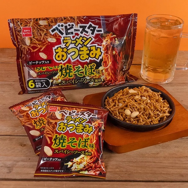 おやつカンパニー、「ベビースターラーメンおつまみ（焼そば味スパイシーソース風味）6袋入」を期間限定発売