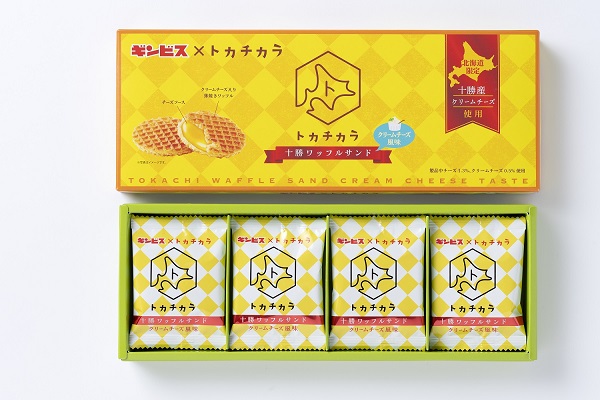 JALUX、「トカチカラ」よりギンビスと共同開発した「トカチカラ 十勝ワッフルサンド クリームチーズ風味」を発売