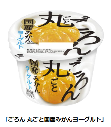 北海道乳業、「ごろん 丸ごと国産みかんヨーグルト」を全国のローソンで発売