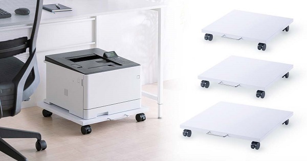 サンワサプライ、サッと引き出せるスライド式プリンタスタンドを発売