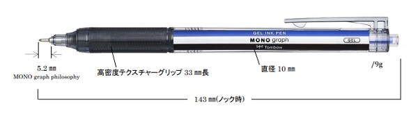 トンボ鉛筆、「水性ゲルボールペン モノグラフライト」を「モノグラフ」シリーズに加えて発売