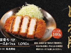 松屋フーズ、とんかつ専門店の「松のや」で「国産雪国育ち厚切りロースかつ定食」を発売