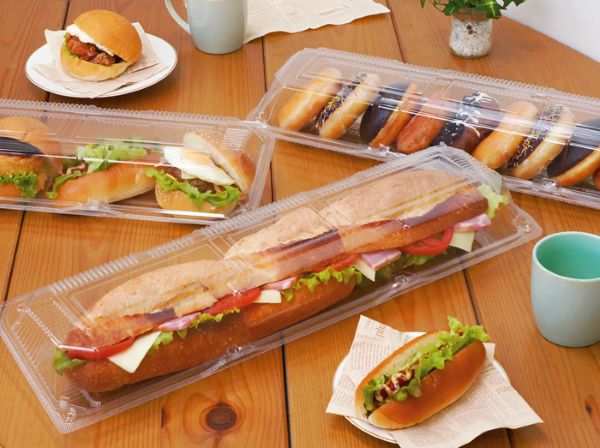 エフピコチューパ、超ロングサイズのバゲットなどに対応する容器「メガペコアソート52-15」を発売