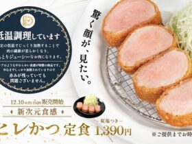 松屋フーズ、とんかつ専門店の「松のや」で「極厚レアヒレかつ定食」を発売